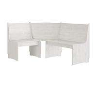 vidaXL Banco de Esquina, Banca con Respaldo, Asiento Esquinero, Mueble para Salón Comedor Hogar Jardín, Madera Maciza de Pino Blanco