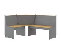 vidaXL Banco de Esquina, Banca con Respaldo, Asiento Esquinero, Mueble para Salón Comedor Hogar Jardín, Madera Maciza de Pino Marrón Gris