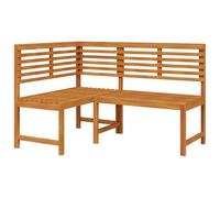 vidaXL Banco de Esquina de Jardín Patio Salón Sala de Estar Asiento Exterior al Aire Libre Estable Duradera 140 cm Madera Maciza de Acacia