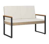 vidaXL Banco de Exterior 2 -Seater 107 x 61 x 80 cm ratán sintético