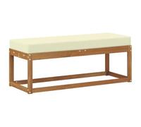 vidaXL Banco de Exterior con cojín Natural y Crema 115 x 43 x 45 cm, Sofá Moderno de jardín al Aire Libre, Muebles de Patio duraderos, disposición seccional cómoda para Relajarse