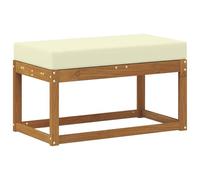 vidaXL Banco de Exterior con cojín Natural y Crema 79 x 43 x 37 cm, Sofá Moderno de jardín al Aire Libre, Muebles de Patio duraderos, disposición seccional cómoda para Relajarse