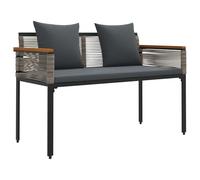 vidaXL Banco de Exterior Gris y Gris Oscuro 117 x 54 x 74.5 cm, Banco de jardín y terraza, Patas Ajustables, Muebles rústicos, Resistentes al Clima, Ideal para tu Patio