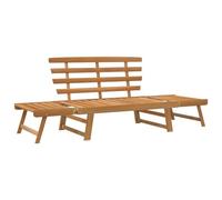 vidaXL Banco de jardín 2 en 1 190 cm Madera Maciza Acacia | Funciona muy bien tanto como banco como sofá cama, hecho de madera de acacia maciza, fácil de cambiar para relajarse