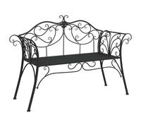 vidaXL Banco de jardín 2-Número de asientos 130 x 47 x 90 cm Acero Negro,