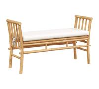 vidaXL Banco de jardín 2 -Seater 110 x 38 x 65cm Bambú Marrón | Un estilo minimalista que se fusiona bien con cualquier espacio, Hecho de madera maciza de bambú,