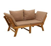 vidaXL Banco de jardín 3 en 1 con Cojines Madera de Acacia Sólida
