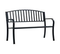 vidaXL Banco de jardín Acero Negro 120 cm, Muebles de jardín, Muebles de Exterior, Banco de Exterior, Asiento de jardín, Muebles de Patio