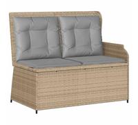 VidaXL - Banco de jardín, asiento de terraza reclinable, muebles de exterior, silla moderna, ajustable, resistente a los rayos UV, de Poly-Rattan, manual, para todo clima