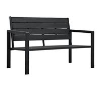 vidaXL Banco de Jardín Asiento Patio de Exterior Banqueta Banquillo Banquito Porche Terraza HDPE con Aspecto de Madera Negro