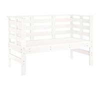 vidaXL Banco de Jardín, Banca con Reposabrazos Respaldo, Sofá de Dos Plazas, Asiento para Patio Parque Terraza, Madera Maciza de Pino Blanco