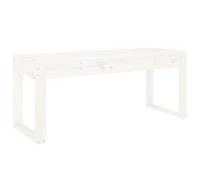 Banco De Jardín Madera Maciza De Pino Blanco 110x38x45 Cm Vidaxl