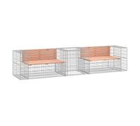 Vidaxl banco de jardín con cesta de gaviones madera abeto douglas