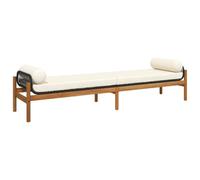 vidaXL Banco de Jardín con Cojín, Asiento con Funda Extraíble, Banco de Pícnic, Mueble para Patio Terraza, Ratán Sintético Madera Acacia Negro