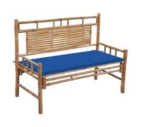 Vidaxl banco de jardín con cojín bambú 120 cm