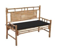 Vidaxl banco de jardín con cojín bambú 120 cm