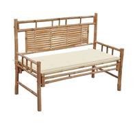 Vidaxl banco de jardín con cojín bambú 120 cm