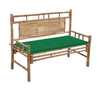 Vidaxl banco de jardín con cojín bambú 120 cm