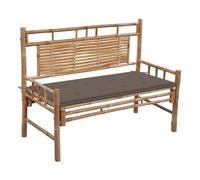 Vidaxl banco de jardín con cojín bambú 120 cm