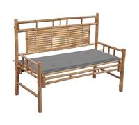 Vidaxl banco de jardín con cojín bambú 120 cm