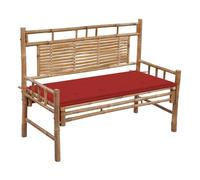 Vidaxl banco de jardín con cojín bambú 120 cm