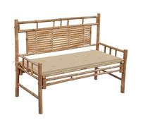 Vidaxl banco de jardín con cojín bambú 120 cm