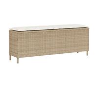 Vidaxl banco de jardín con cojín beige110x30x40,5 cm ratán sintético