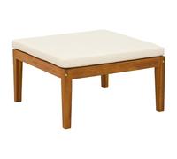 vidaXL Banco de jardín con cojín de madera maciza de acacia naturaleza, banco de jardín al aire libre, diseño moderno, madera, fácil de limpiar, asientos de sección para patio, balcón, jardín