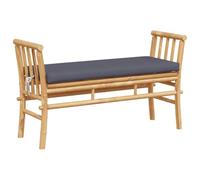 vidaXL Banco de jardín 110 cm con cojín de bambú