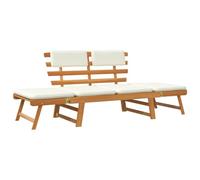 vidaXL Banco de jardín con Cojines 2 en 1 190 cm Madera Maciza Acacia