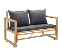 vidaXL Banco de Jardín con Cojines Mobiliario Muebles Terraza Patio Balcón Exterior Decoración Recibidor Asiento Silla 115 cm de Bambú