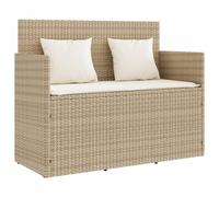 vidaXL Banco de jardín con Cojines ratán sintético Beige
