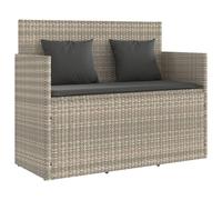 vidaXL Banco de Jardín con Cojines, Sofá Asiento Exterior, Banco de Parque, Mueble para Patio Terraza Balcón, Ratán Sintético Gris Claro