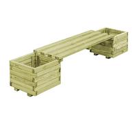 vidaXL Banco de Jardín con Jardineras Madera de Pino Impregnada Taburete Mueble