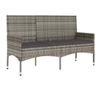 vidaXL Banco de jardín de 3 plazas con Cojines ratán sintético Gris, Banco, Banco de Patio, Muebles de jardín, banca, Muebles de Exterior