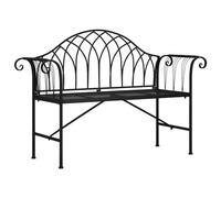 vidaXL Banco de Jardín de Dos Plazas Asiento Parque Terraza Jardín Balcón Patio Cama Hogar Almacenamiento Salón al Aire Libre Acero Negro