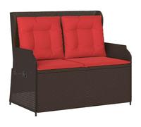 vidaXL Banco de jardín de polirratán, muebles de exterior, banco de ratán moderno, resistente a la intemperie, asiento ajustable, perfecto para el clima frío