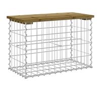 vidaXL Banco de Jardín Diseño Gavión, Banca de Piedras de Picnic, Asiento Decorativo, Mueble para Parque Patio, Madera de Pino Impregnada