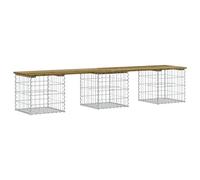 vidaXL Banco de Jardín Diseño Gaviones, Banca de Piedras de Picnic, Asiento Decorativo, Mueble para Parque Patio, Madera de Pino Impregnada