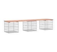 vidaXL Banco de Jardín Diseño Gaviones, Banca de Piedras de Picnic, Asiento Decorativo, Mueble para Parque Patio, Madera de Abeto Douglas