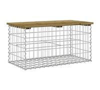 vidaXL Banco de Jardín Diseño Gaviones, Banca de Piedras de Picnic, Asiento Decorativo, Mueble para Parque Patio, Madera de Pino Impregnada