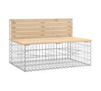 Vidaxl banco de jardín diseño gaviones madera maciza pino 103x70x65 cm