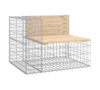 Vidaxl banco de jardín diseño gaviones madera maciza pino 92x71x65,5cm