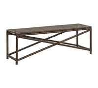 vidaXL Banco de Jardín Ligero Mueble de Exterior Patio Cerca de Piscina Silla de Tomar el Sol Café Merienda Ratán Sintético Marrón