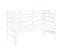 vidaXL Banco de Jardín, Banca con Reposabrazos Respaldo, Sofá de Dos Plazas, Asiento para Patio Parque Terraza, Madera Maciza de Pino Blanco