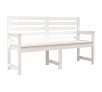 vidaXL Banco de jardín Madera Maciza Pino Blanco 159,5x48x91,5 cm, Banco Exterior, Banco de Patio, Banco de Picnic, Banco de Parque, Banco de Porche