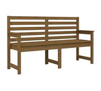vidaXL Banco de jardín Madera Maciza Pino marrón Miel 159,5x48x91,5 cm