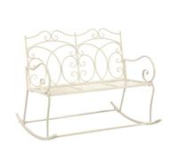 Vidaxl banco de jardín metal blanco envejecido 104 cm