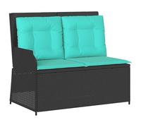 vidaXL Banco de jardín Negro ratán sintético, Banco Rectangular Moderno para Jardín y Terraza, Reclinable y Cómodo, Asientos Multifuncionales al Aire Libre