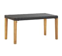 vidaXL Banco de Jardín Patio Balcón Aire Libre Tumbona Silla Butaca Terraza Mueble Taburete Asiento Ratán Sintético Negro Madera de Acacia